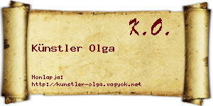 Künstler Olga névjegykártya
